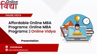 Affordable Online MBA Programs: Online MBA Programs: | Online Vidya