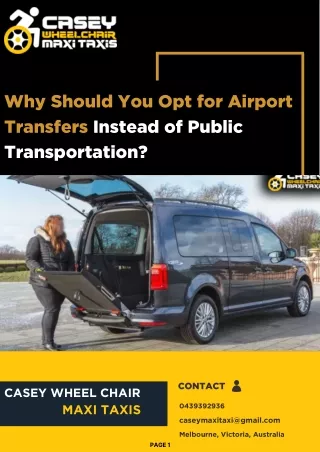 why should you opt for airport transfers instead