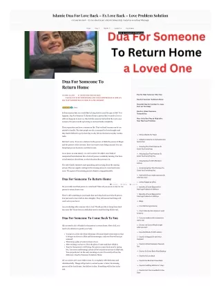 Dua For Someone To Return Home