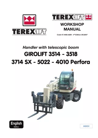 TEREX GIROLIFT 3514 PERFORA TELESCOPIC HANDLER Service Repair Manual