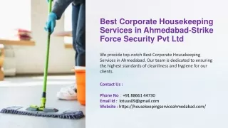 Best Corporate Housekeeping Services in Ahmedabad, Corporate Housekeeping Servic