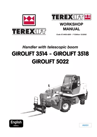 TEREX GIROLIFT 3518 TELESCOPIC HANDLER Service Repair Manual