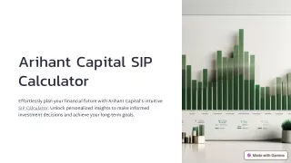 SIP Calculator: Plan Your Investments with Arihant Capital