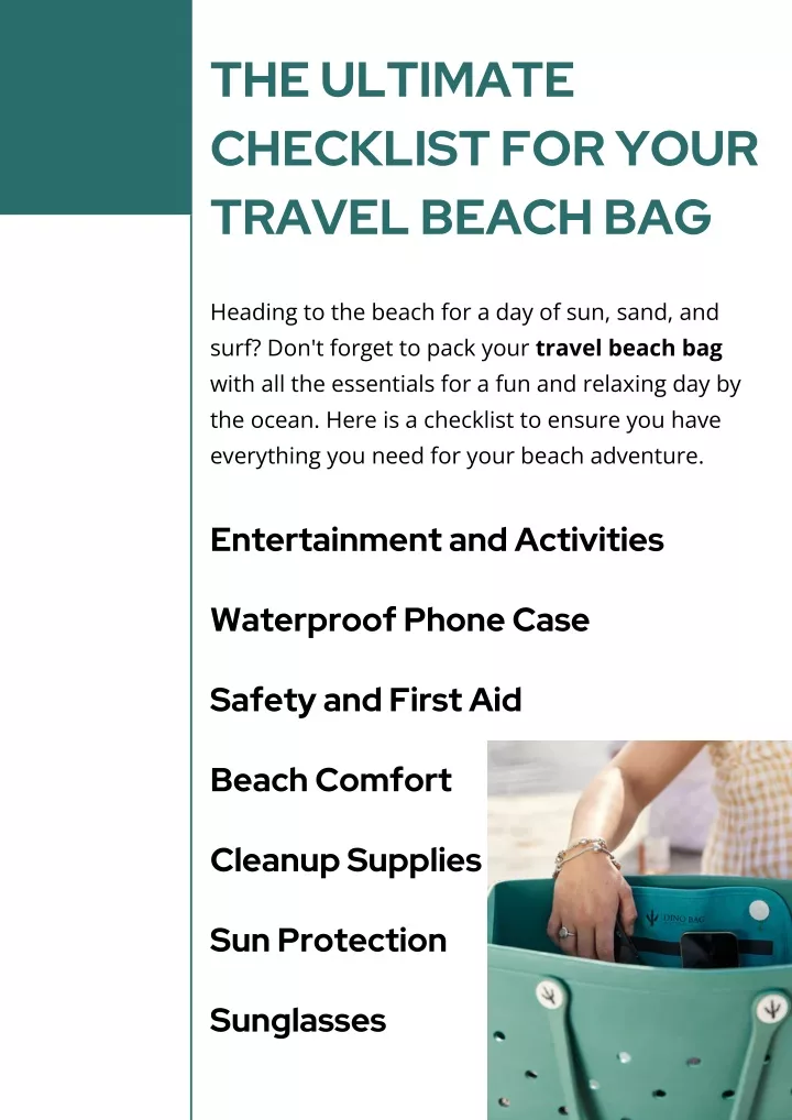 the ultimate checklist for your travel beach bag