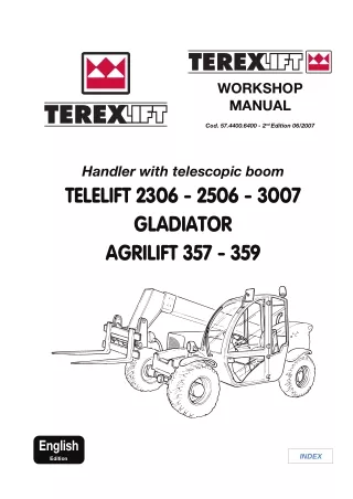 TEREX TELELIFT 2306 GLADIATOR AGRILIFT TELESCOPIC HANDLER Service Repair Manual