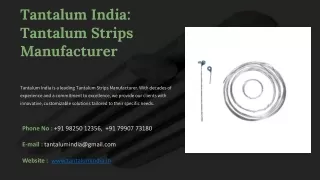 Tantalum Strips Manufacturer, Best Tantalum Strips Manufacturer