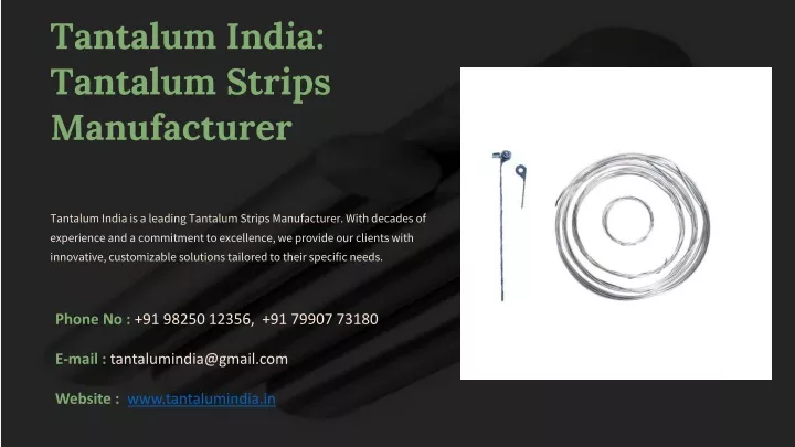 tantalum india tantalum strips manufacturer