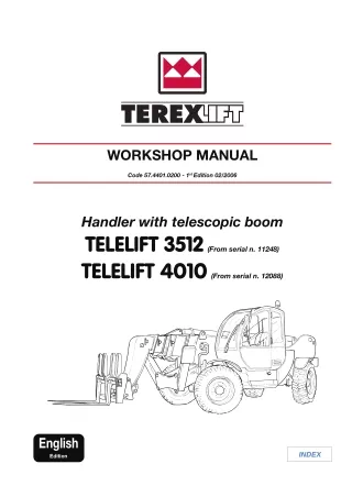 Terex Telelift 3512 Telescopic handler Service Repair Manual SN：11248