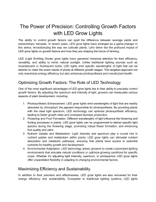 The Power of Precision_ Controlling Growth Factors with LED Grow Lights