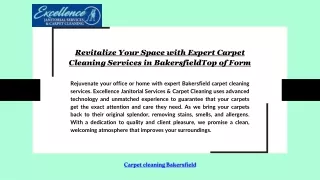 Revitalize Your Space with Expert Carpet Cleaning Services in Bakersfield