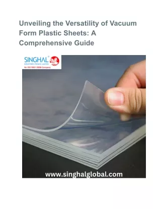 Unveiling the Versatility of Vacuum Form Plastic Sheets_ A Comprehensive Guide