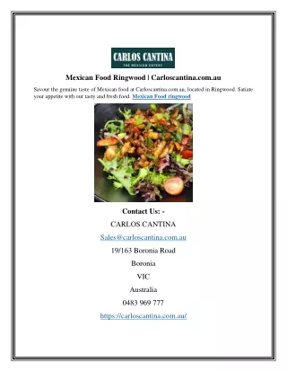 Mexican Food Ringwood | Carloscantina.com.au