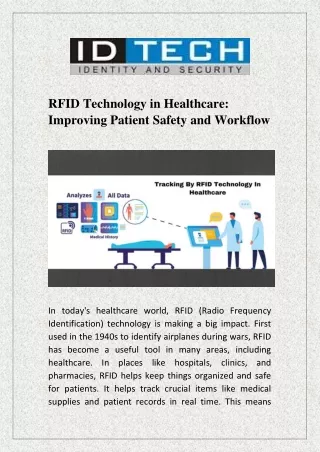 RFID Technology in Healthcare - Improving Patient Safety and Workflow