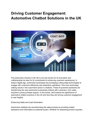 Automotive Chatbot Solutions