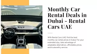 Monthly Car Rental Deals in Dubai - Rental Cars UAE