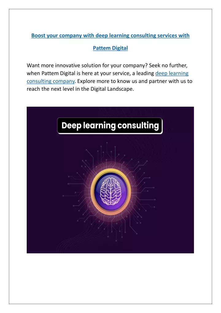 boost your company with deep learning consulting