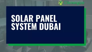 Solar Panel System Dubai