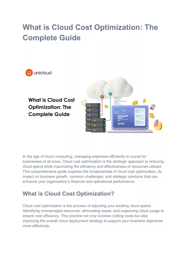 what is cloud cost optimization the complete guide