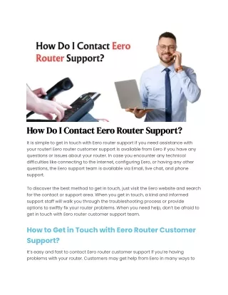 The Eero Router Customer Service Contact Information