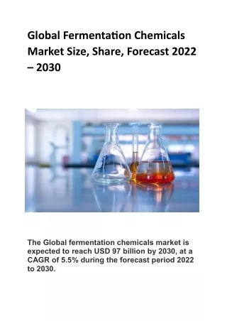 Global Fermentation Chemicals Market