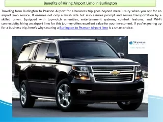 Benefits of Hiring Airport Limo in Burlington