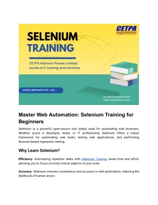 Master Web Automation_ Selenium Training for Beginners - PDF