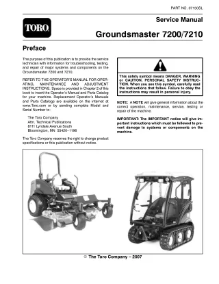 Toro Groundsmaster 7200 Service Repair Manual