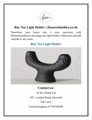 Buy Tea Light Holder  Houseofmishka.co.uk