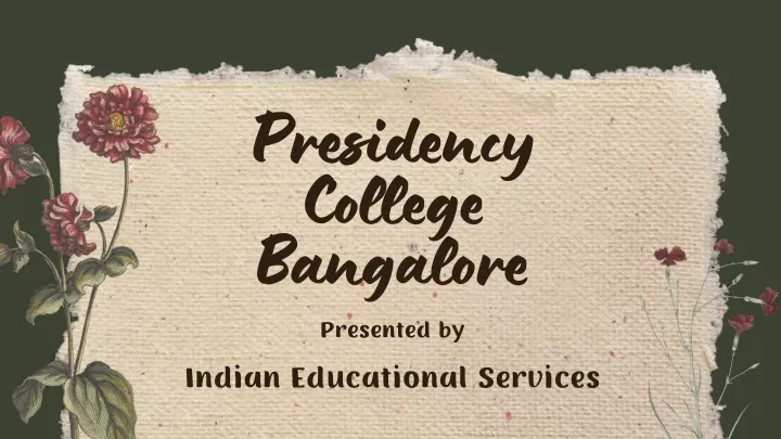 presidency college bangalore presented by indian