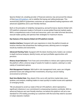 Revolutionizing Trading_ Spectra Global Ltd Unveils the Best CFD Platform Yet