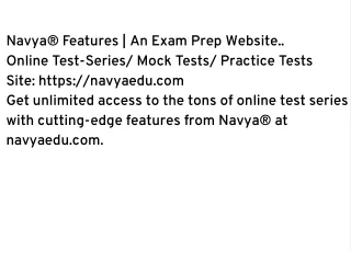 navya features an exam prep website online test