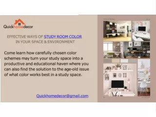 EFFECTIVE WAYS OF STUDY ROOM COLOR IN YOUR SPACE & ENVIRONMENT