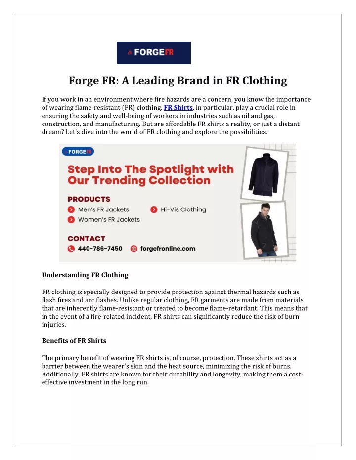 forge fr a leading brand in fr clothing
