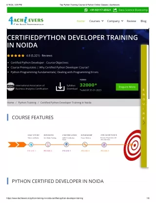 certified python developer training in noida - 4achievers