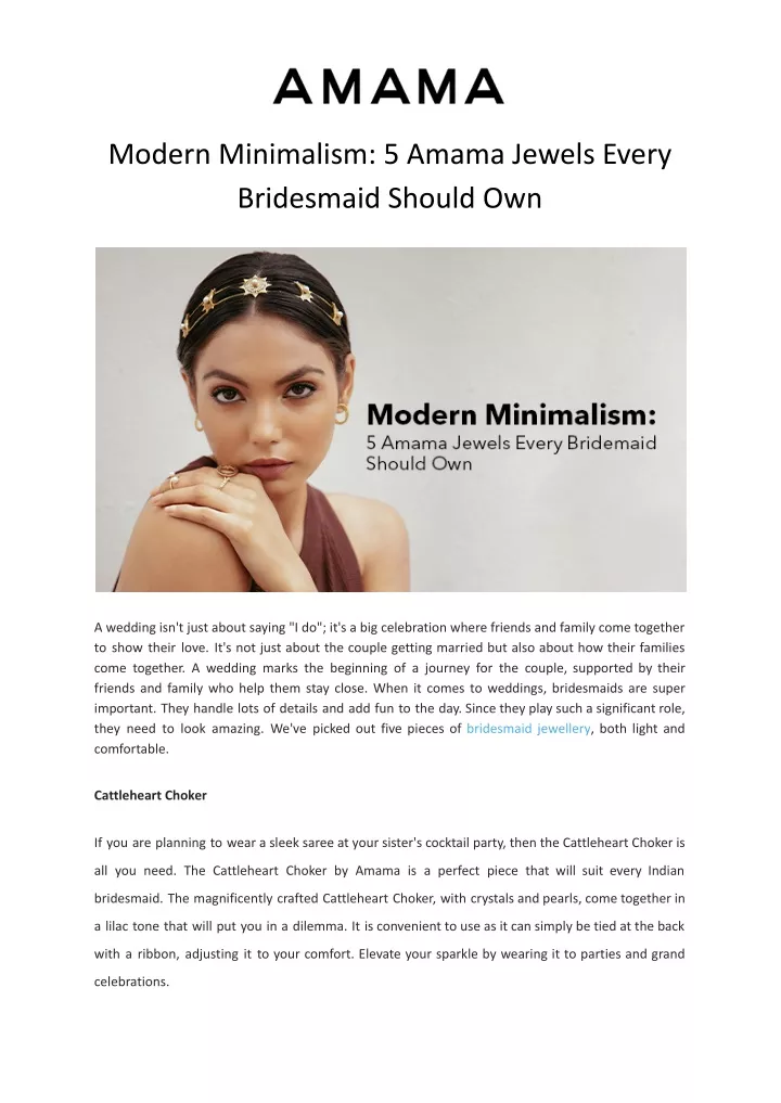 modern minimalism 5 amama jewels every bridesmaid