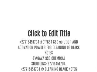 27715451704 #GTF654 SSD solution AND ACTIVATION POWDER FOR CLEANING OF BLACK NOTES