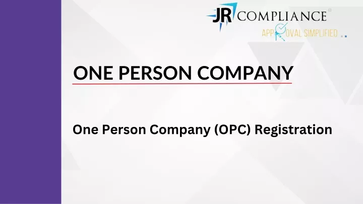 one person company