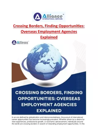 crossing borders finding opportunities overseas