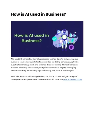 How is AI used in Business_