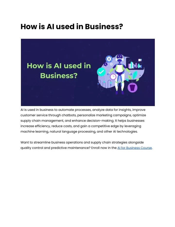 how is ai used in business