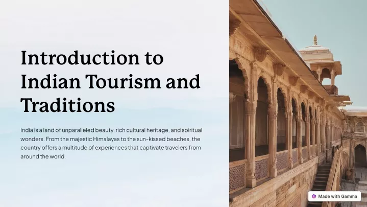 introduction to indian tourism and traditions