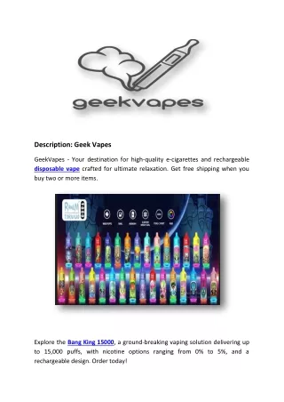 Rechargeable Disposable Vape | RandM Vape - GeekVapes