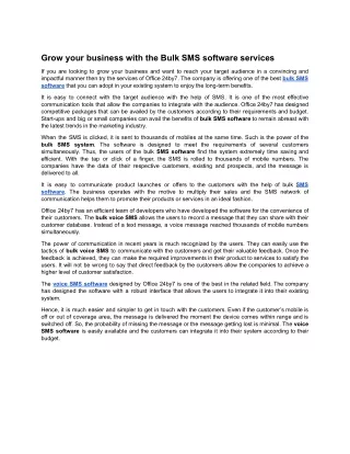 Grow your business with the Bulk SMS software services