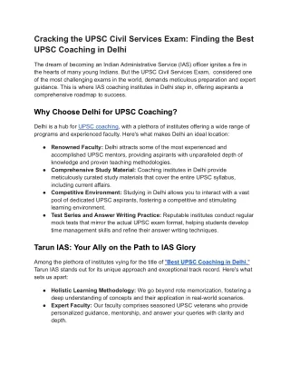 Affordable UPSC coaching in Delhi