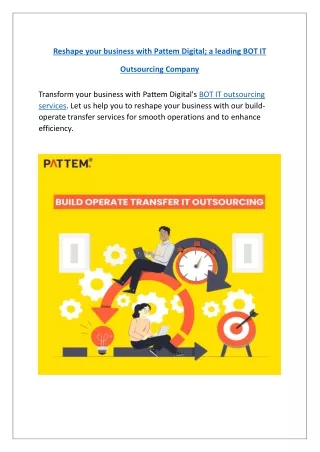 Empower Your Business: Pattem DIGITAL's Build Operate Transfer Solutions