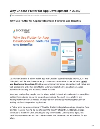 why choose flutter for app development in 2024