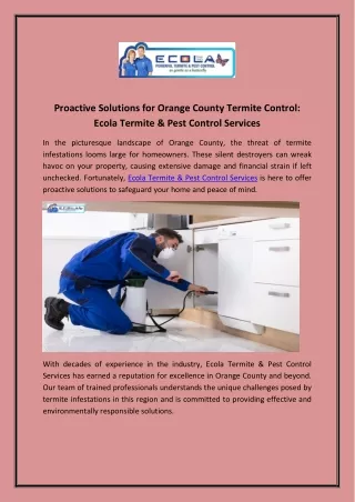 proactive solutions for orange county termite