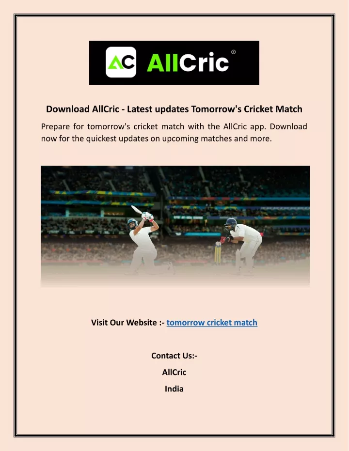 download allcric latest updates tomorrow