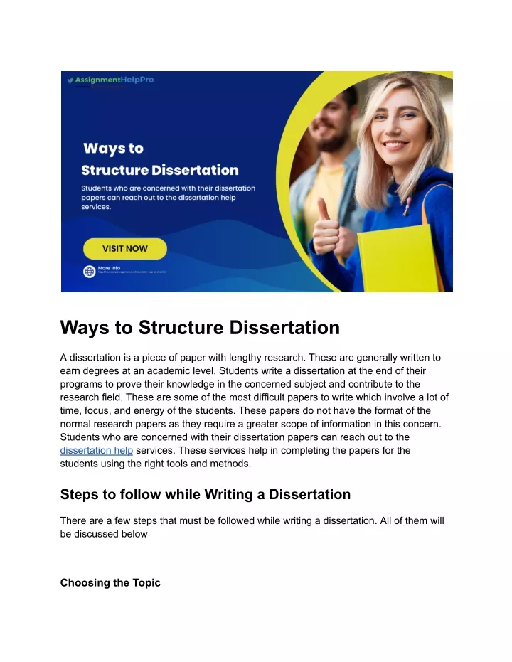 ways to structure dissertation