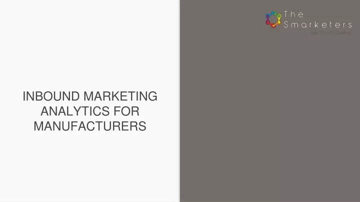 inbound marketing analytics for manufacturers